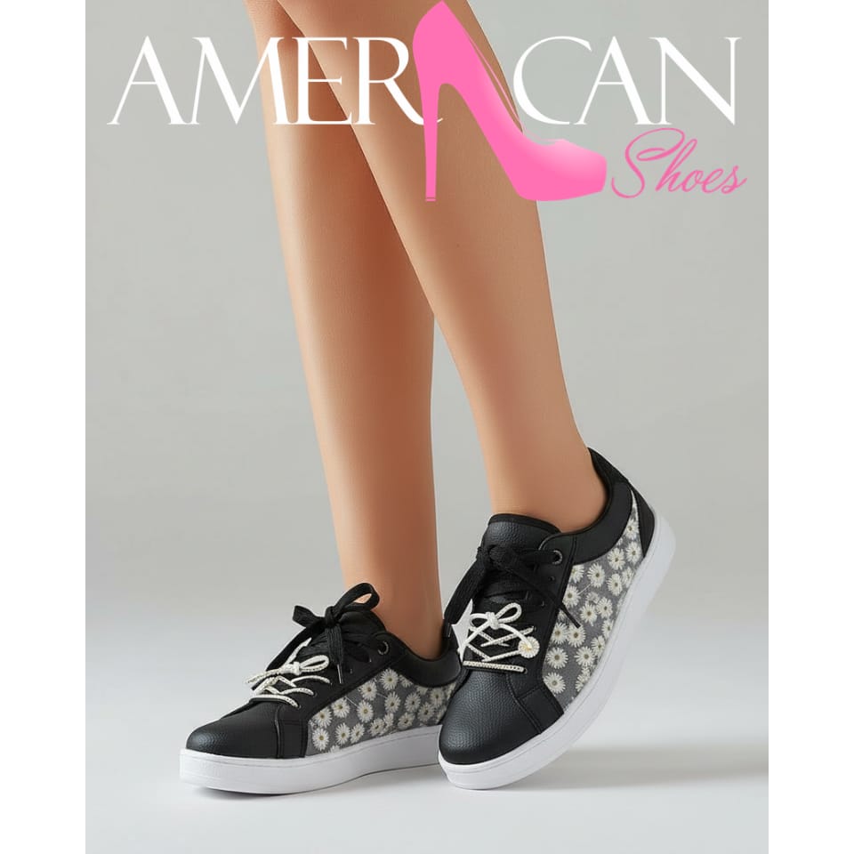 TENIS FLOWERS NEGRO